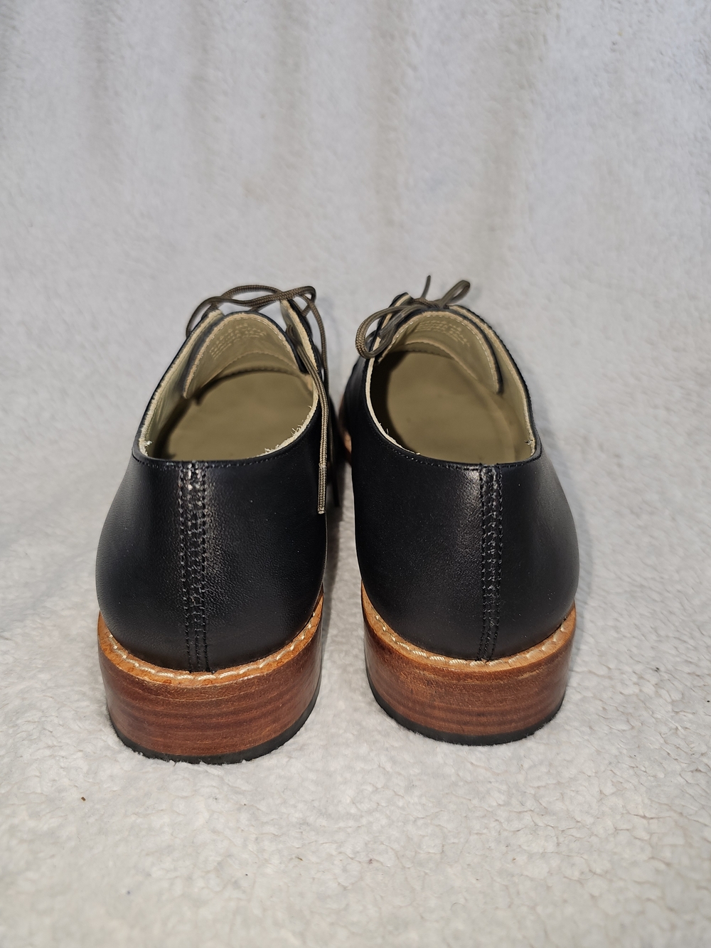 NISOLO Black Leather Lace Up Everyday Oxford Dress Shoes Size: 7.5 - Picture 10 of 14